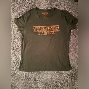 black stranger things tshirt, size large, hardly worn